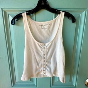 White Button-up Tank Top